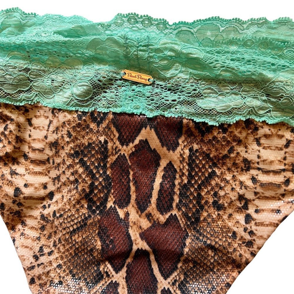 Beach Bunny Wild Honey Snake Print Bikini Bottom - image 4